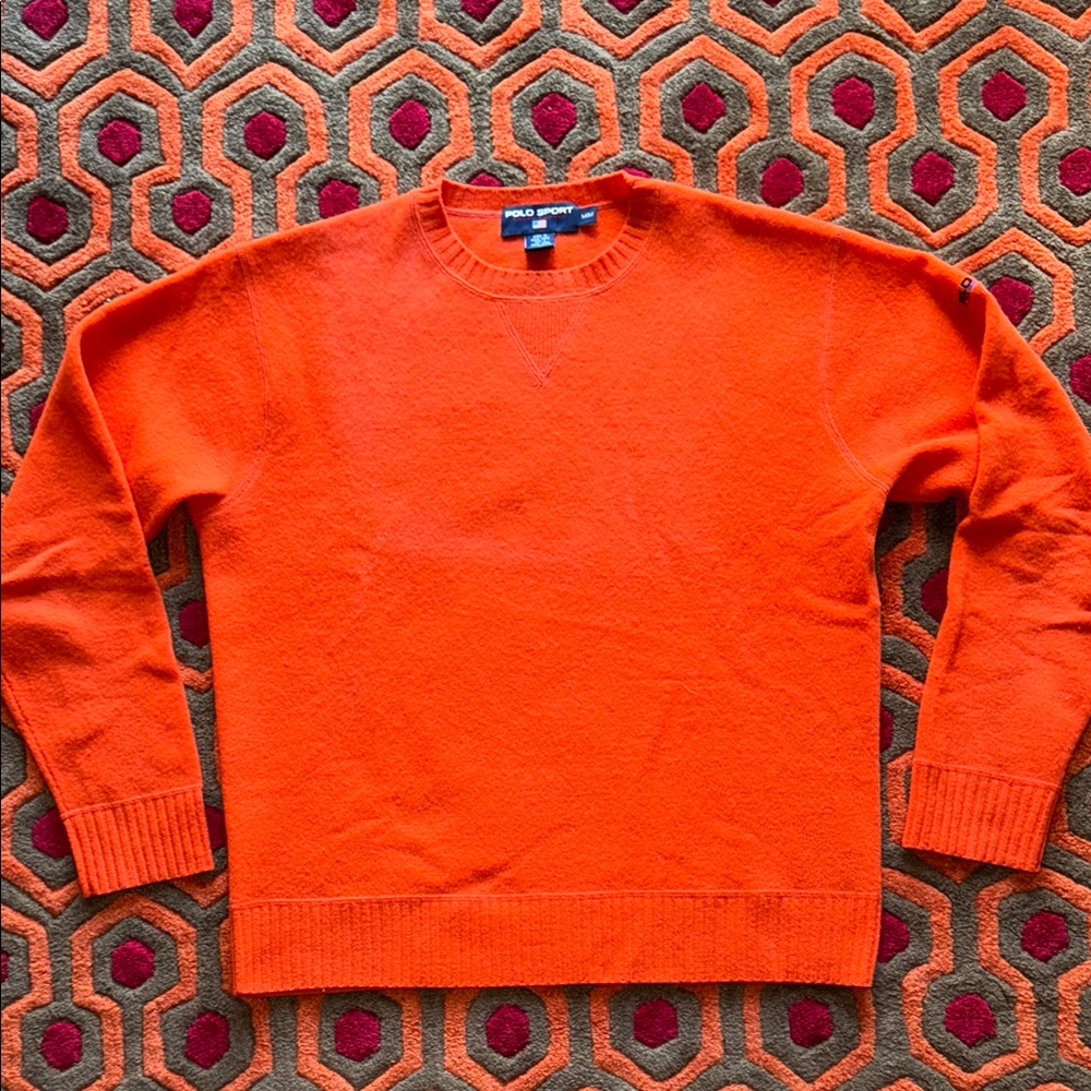 MAKE OFFER ! Polo by Ralph Lauren Orange Crewneck Sweater Men's Medium Wool